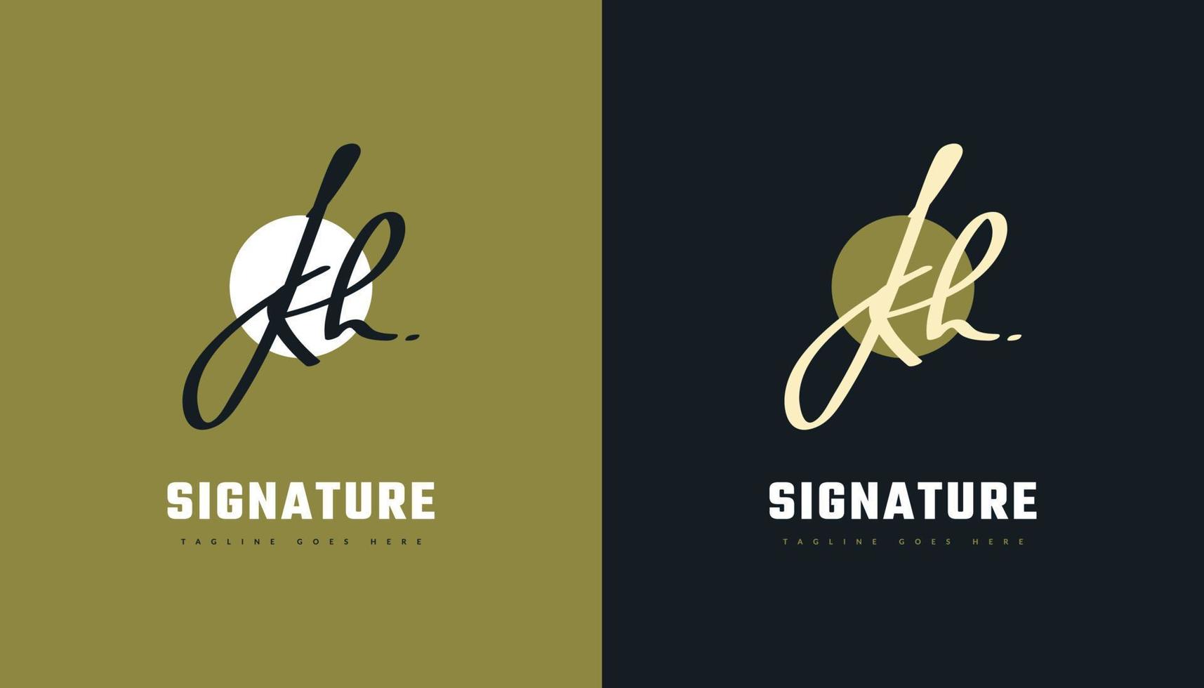 KH Signature Initial Logo Design with Gold Handwriting Style. KH Signature Logo or Symbol for Wedding, Fashion, Jewelry, Boutique, Botanical, Floral and Business Identity vector