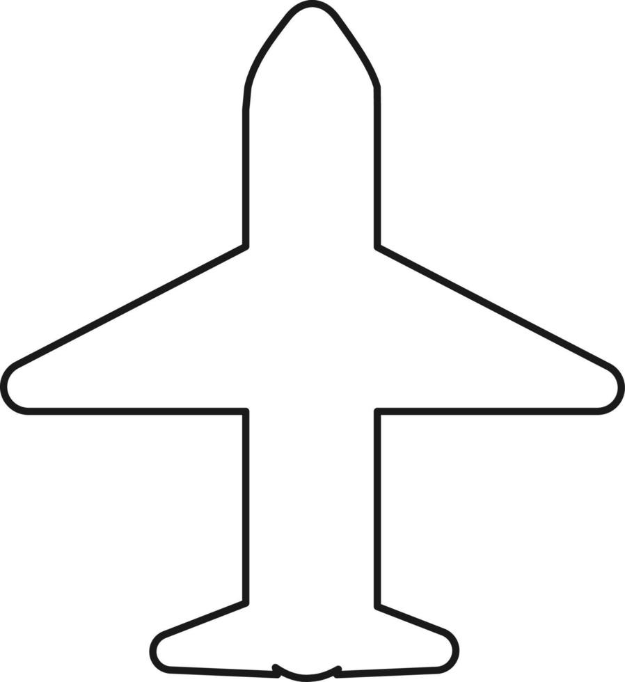 avión, simple, icono vector
