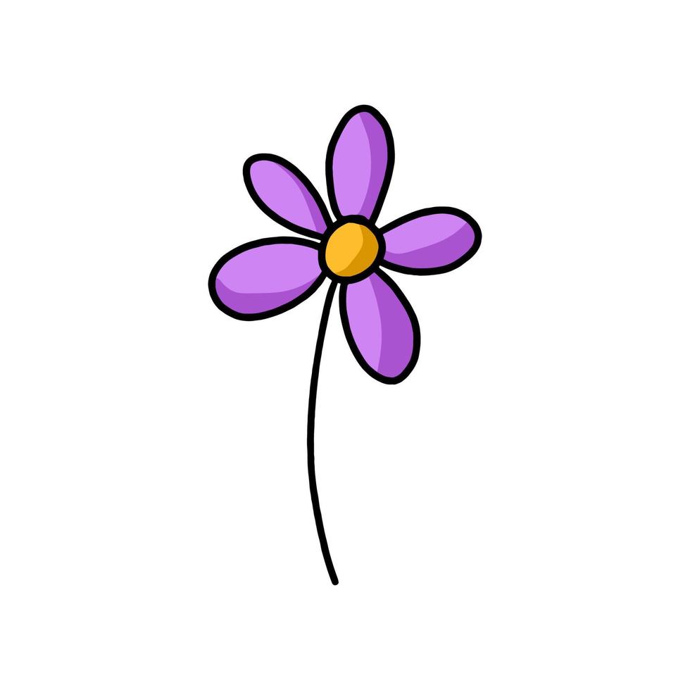 Hand Drawing Purple Flower vector