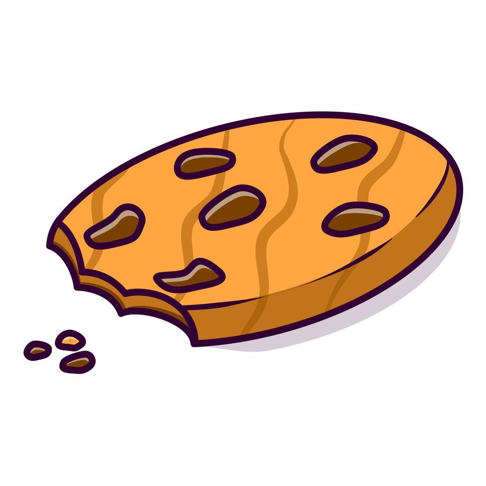 Bitten Chocolate Cookie vector