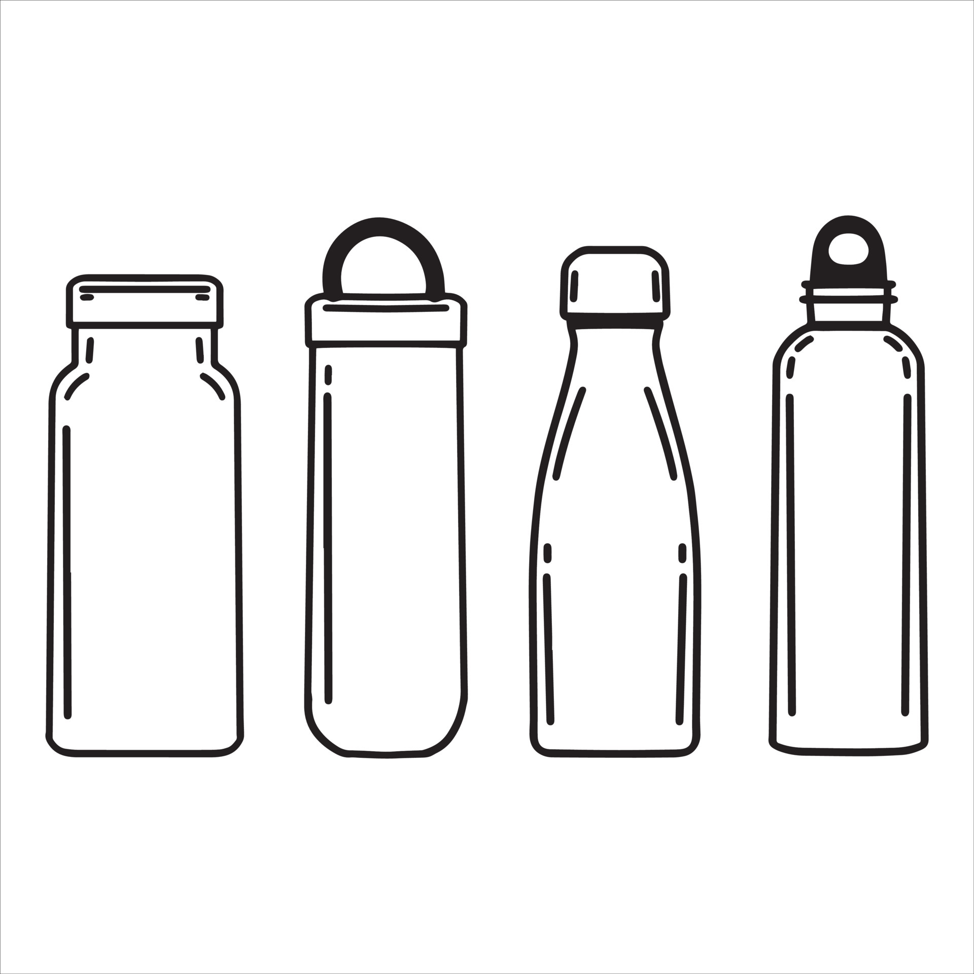 Water Bottle Outline Vector Art, Icons, and Graphics for Free Download