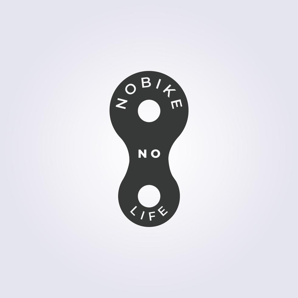 no bike no life quotes or motto for rider and biker and motorbike in a chain icon sticker label logo vector illustration design symbol