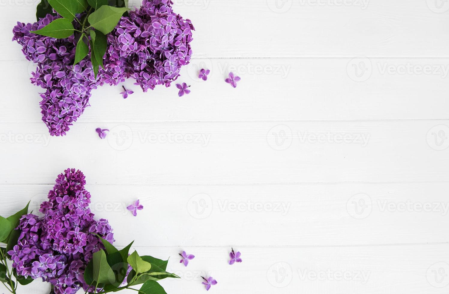 flores lilas en una mesa foto