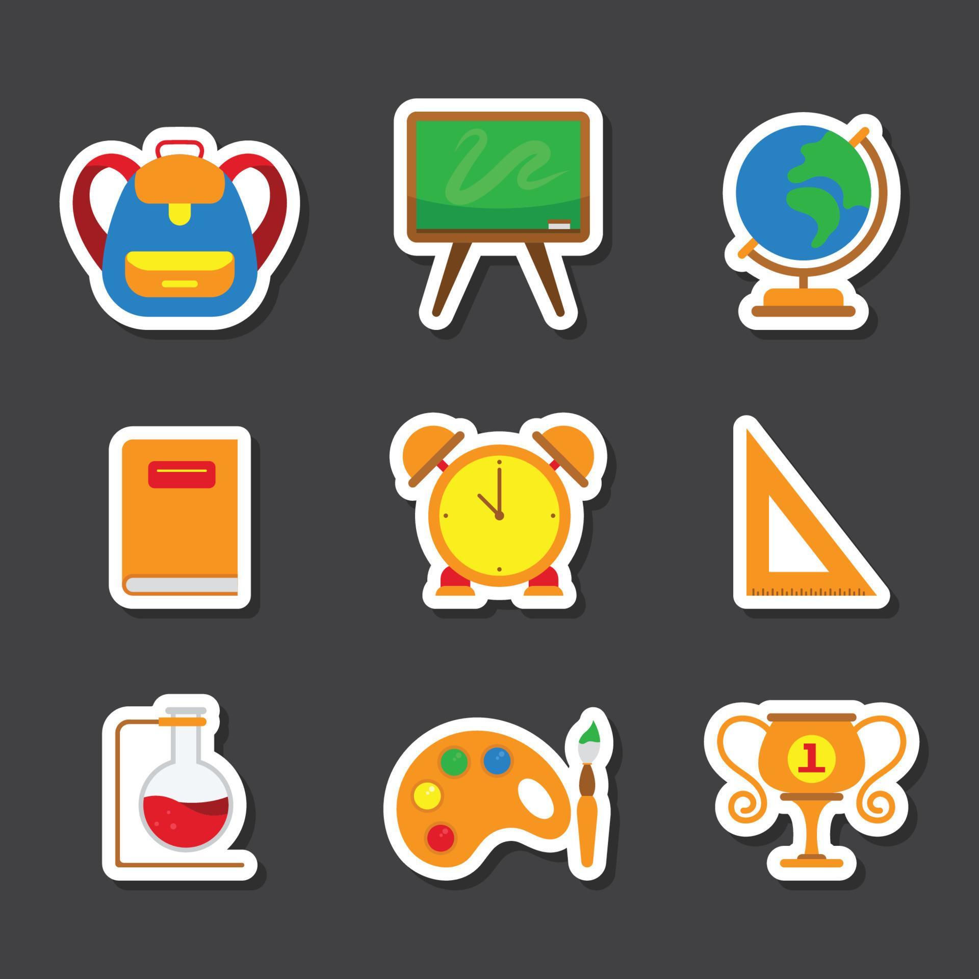 Set of School Element Stickers 5429668 Vector Art at Vecteezy