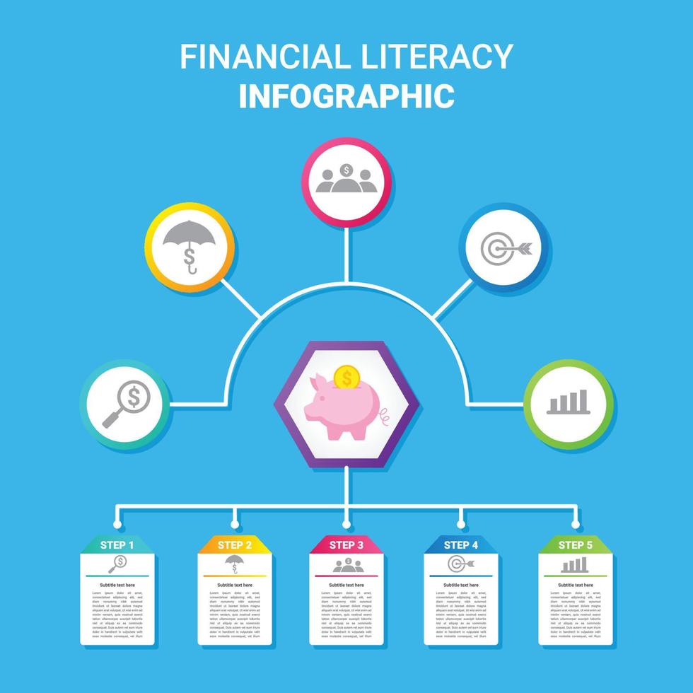 elemento infográfico de educación financiera vector