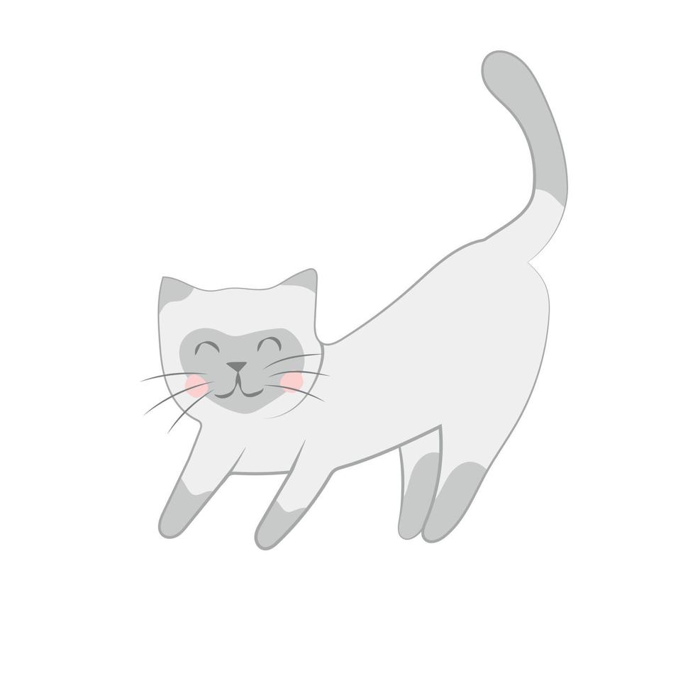 Cute Kitten Stretching Siamese Cat vector