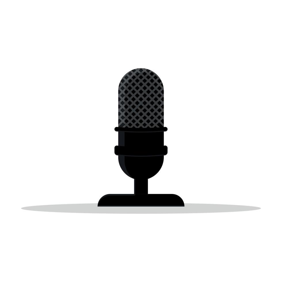 Isolated Desktop Microphone for Broadcasting Podcast Concept vector