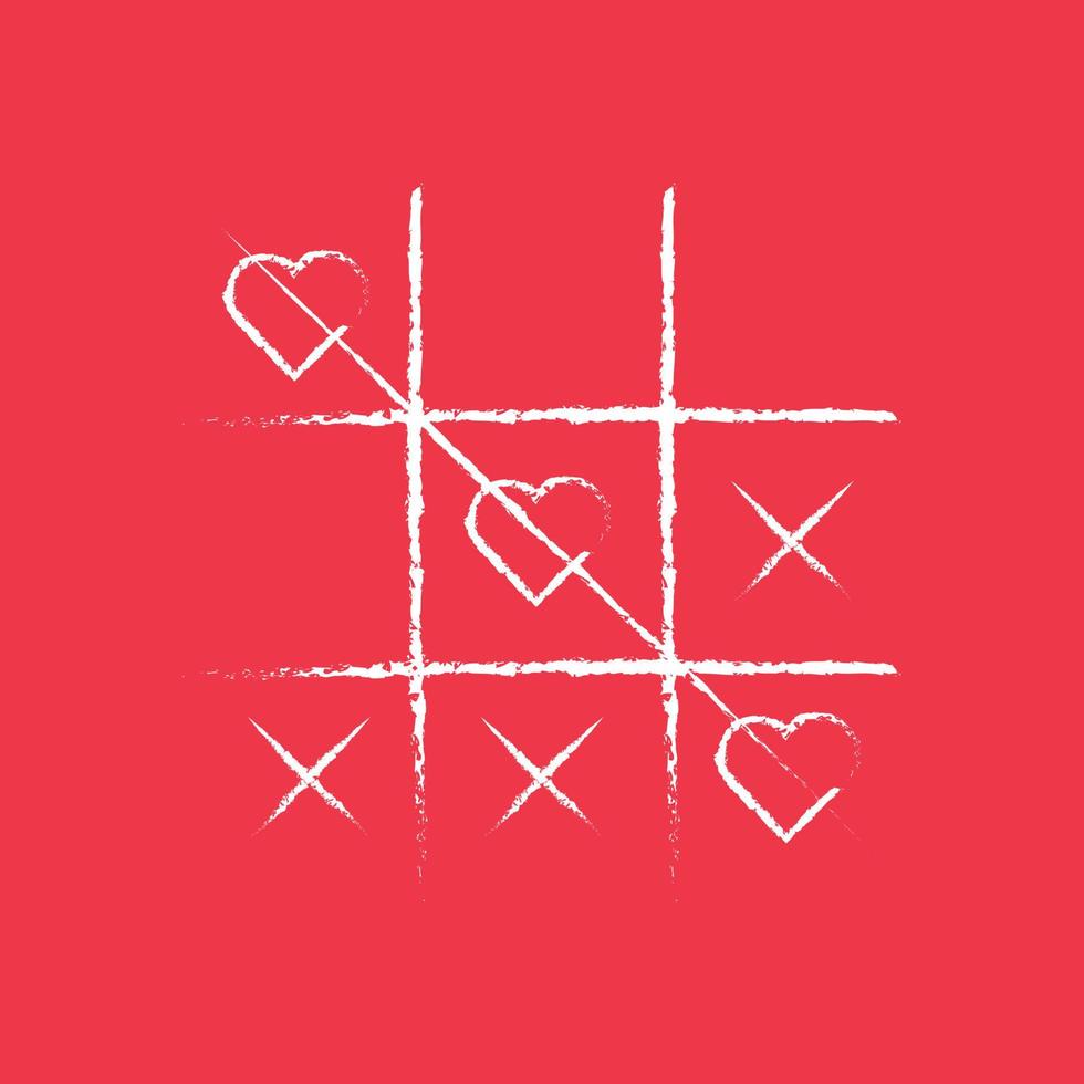 Romantic Game Tic Tac Toe Victory Hearts vector