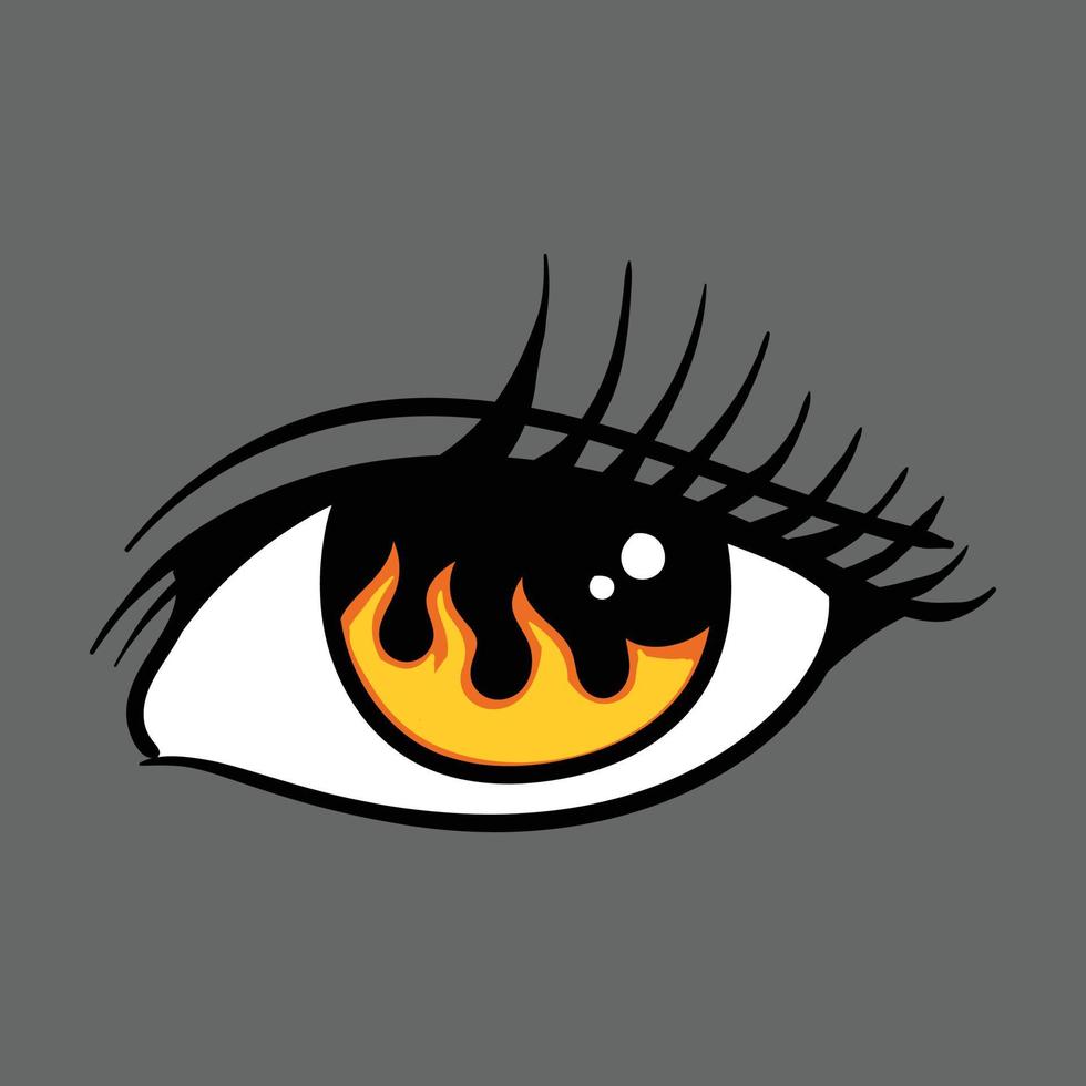 fire eye hand drawn illustration premium vector