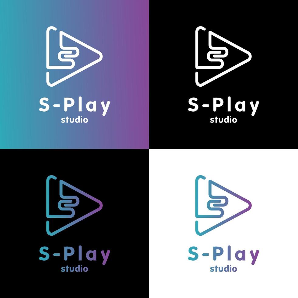 Logo letter S Play icon template vector