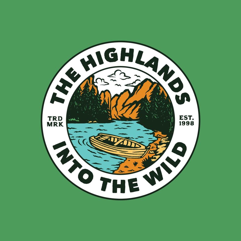 Hand Drawn Vintage Adventure Outdoor Logo Badge vector