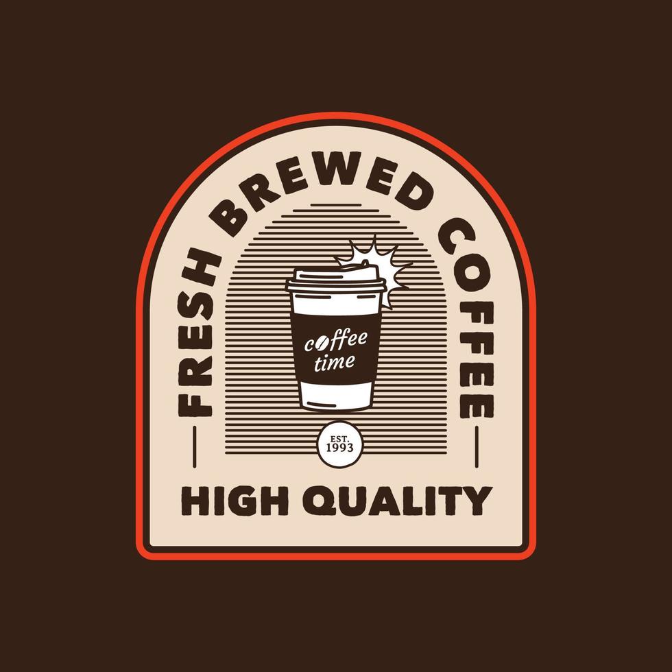 insignia de logotipo de cafetería de cerveza manual vintage dibujada a mano vector