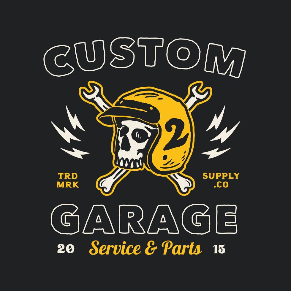 Handmade Vector Vintage Motorcycle Garage Logo Badge