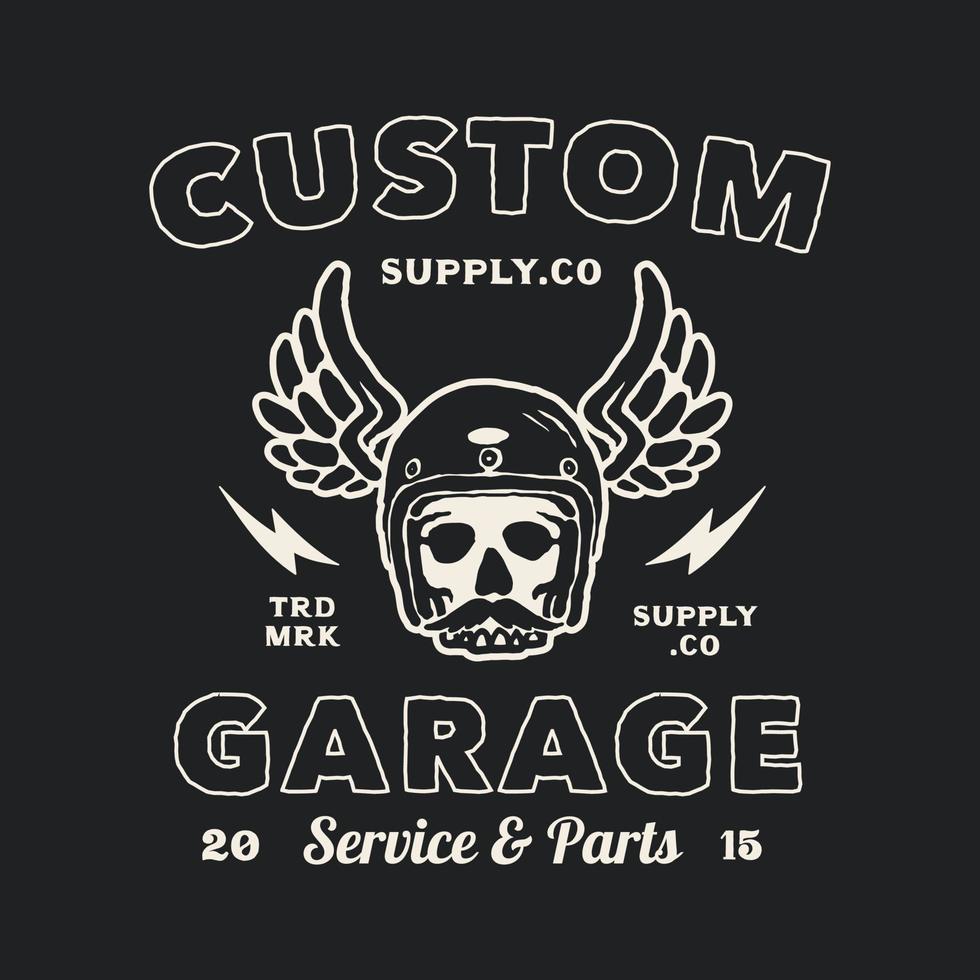 Handmade Vector Vintage Motorcycle Garage Logo Badge