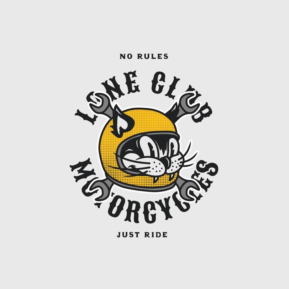 Handmade Vector Vintage Lone Club Motorcycle Garage Logo Badge