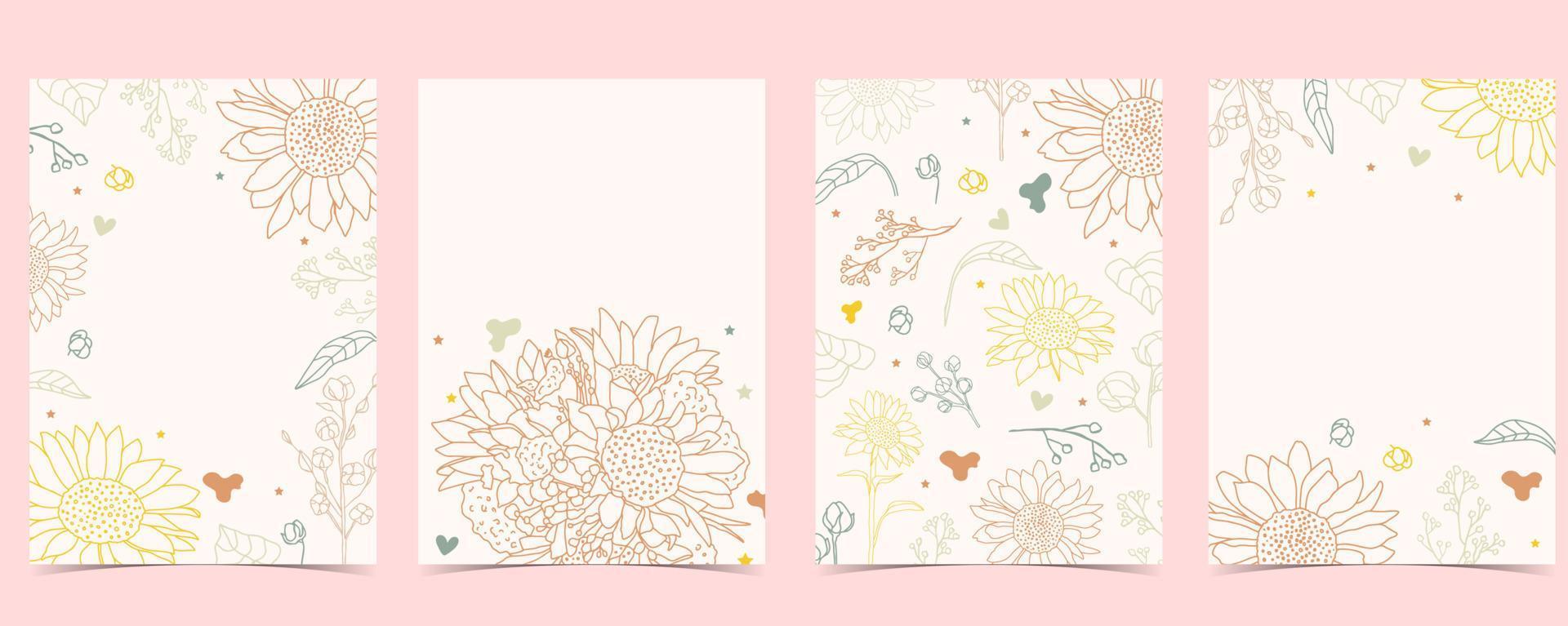 Collection of flower background set vector