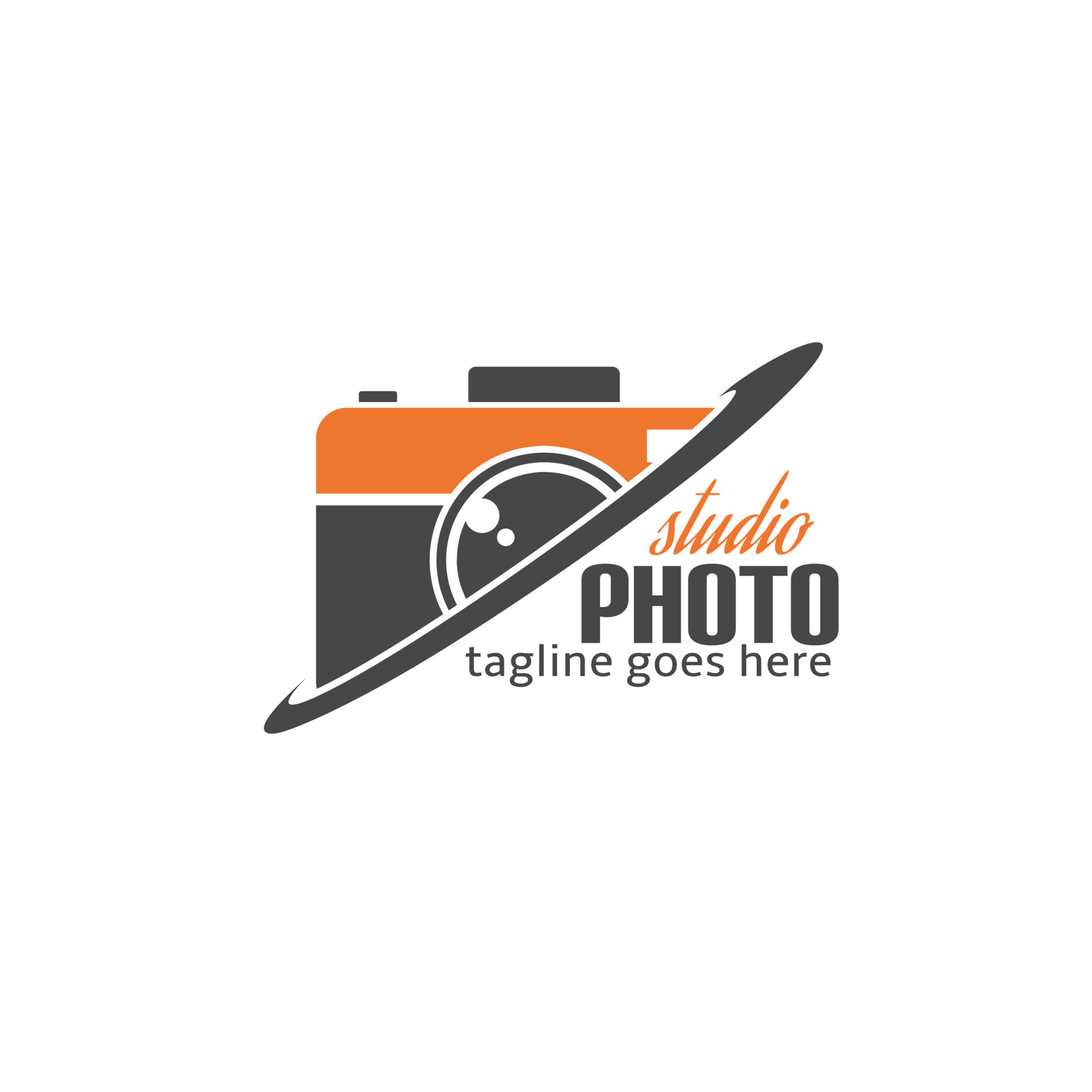 vector illustration, photo studio logo, simple camera design with ...