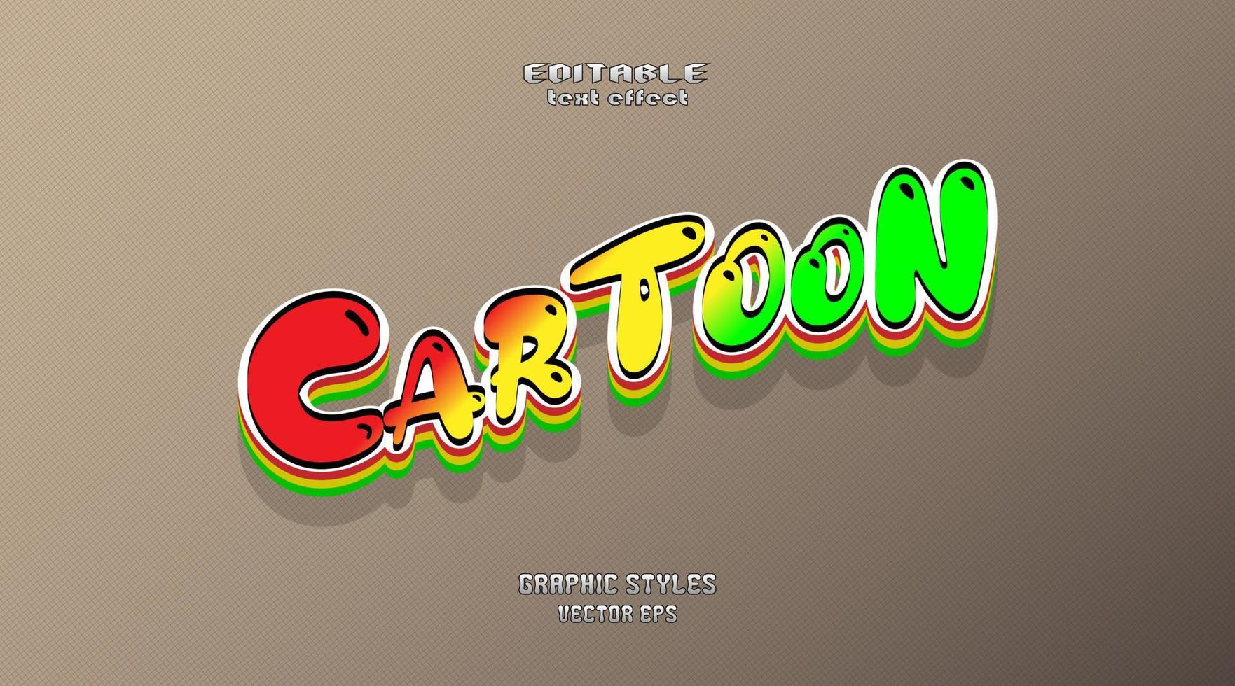 editable effect text font, cartoon design in 3d style vector