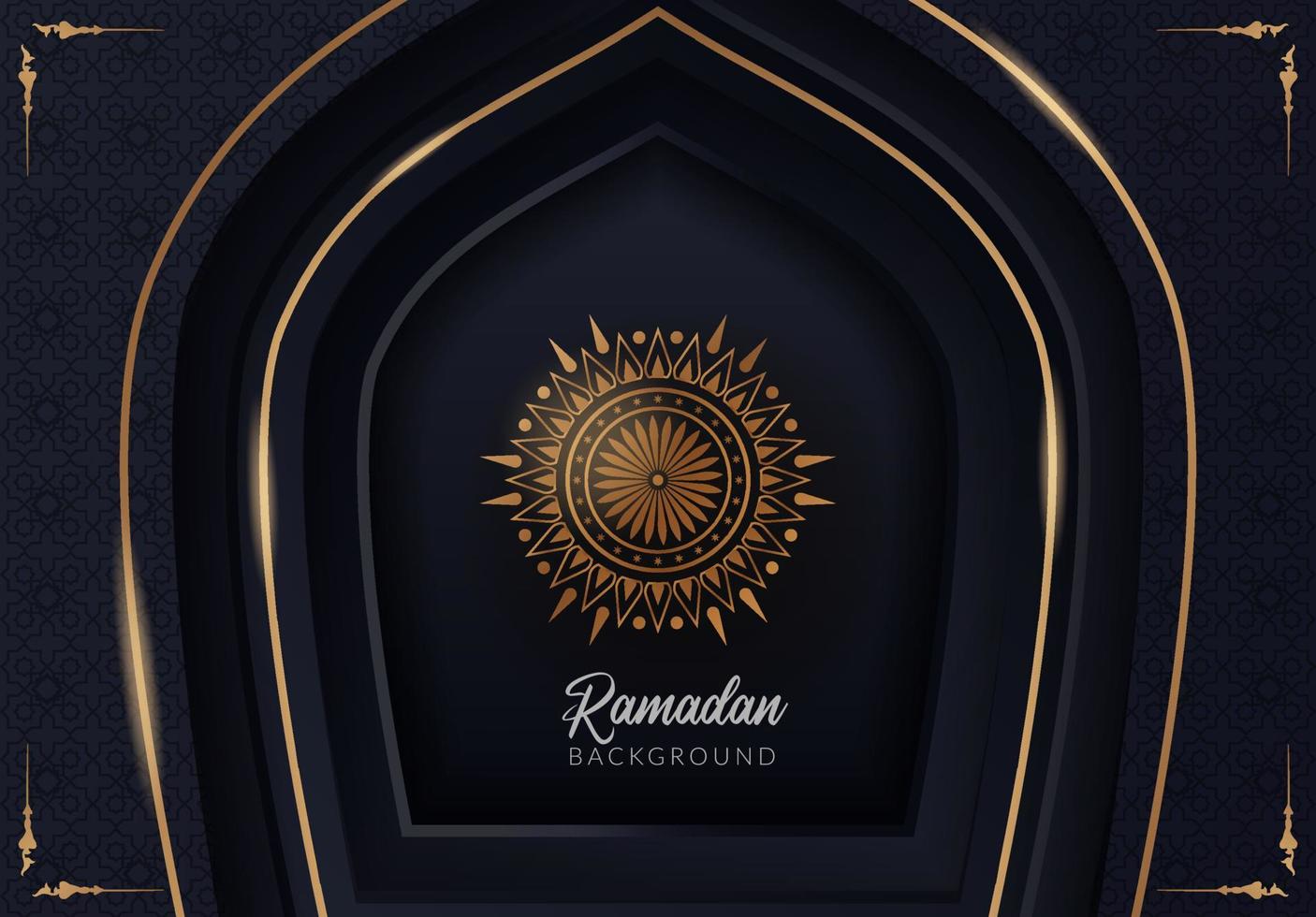 fondo de ramadán con adorno de mezquita y color azul oscuro vector