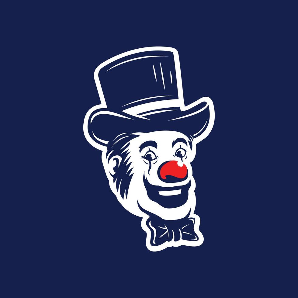 smiling clown with hat and red nose vector illustration