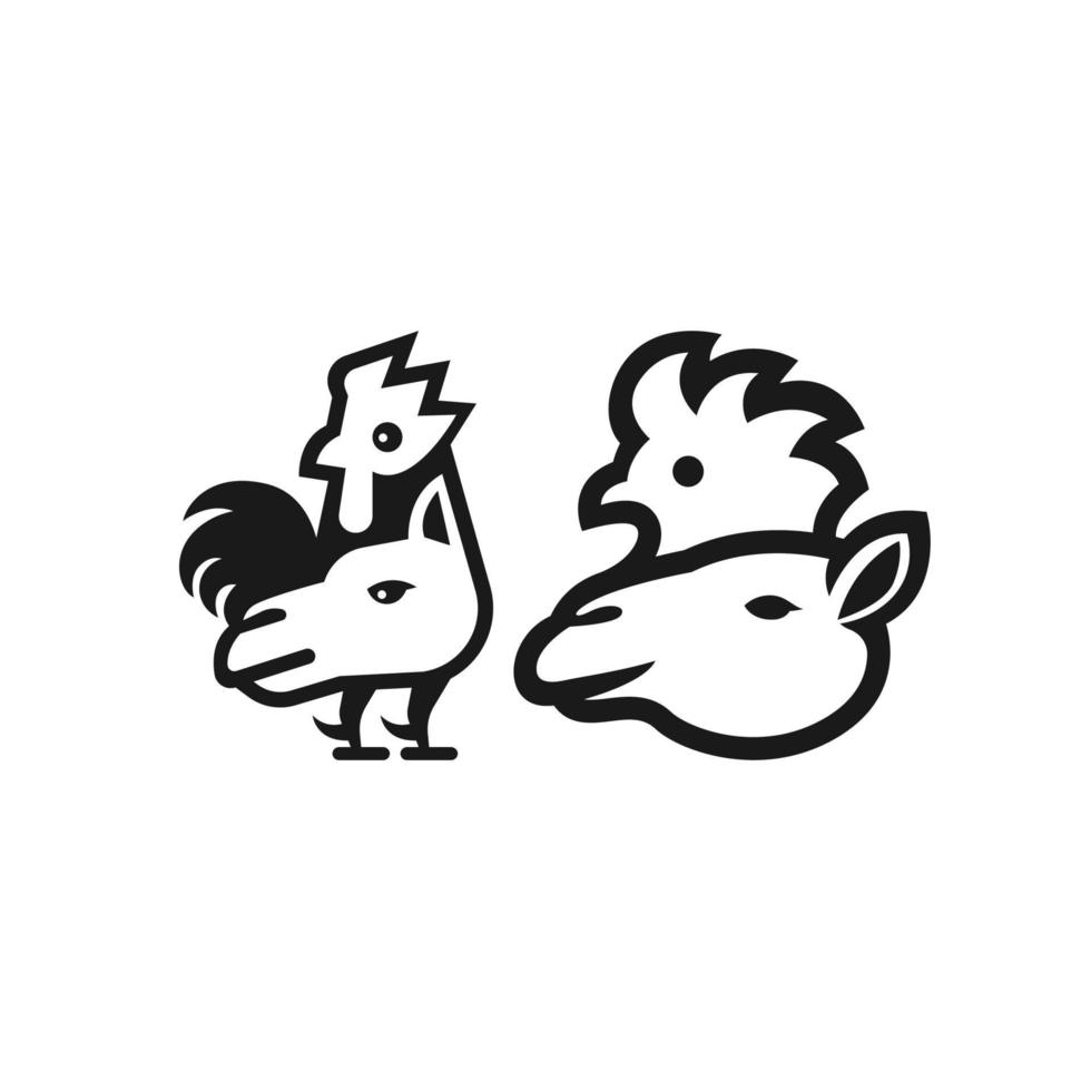 combination of chicken and camel vector illustration