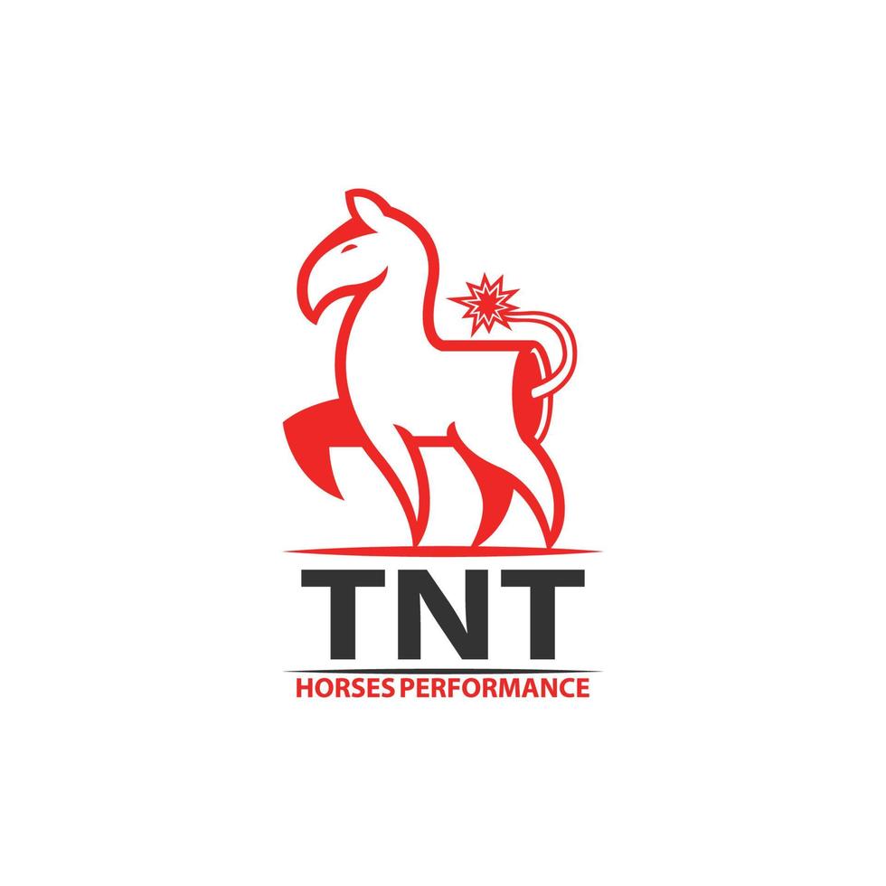 horse with TNT on boob vector illustration