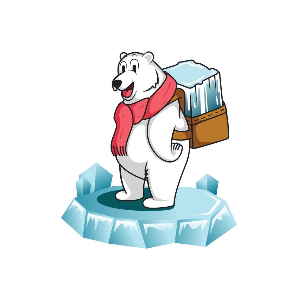 Smile polar bear Logo vector