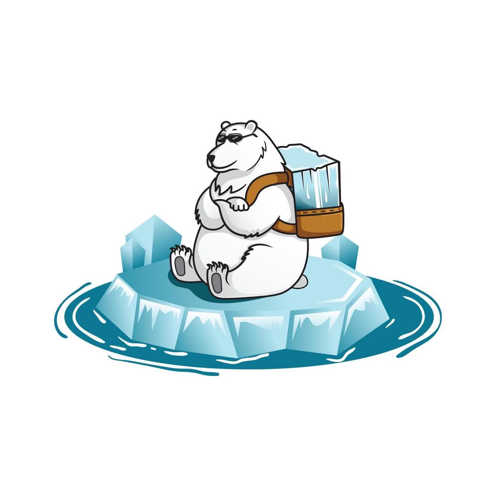 Cool polar bear logo vector