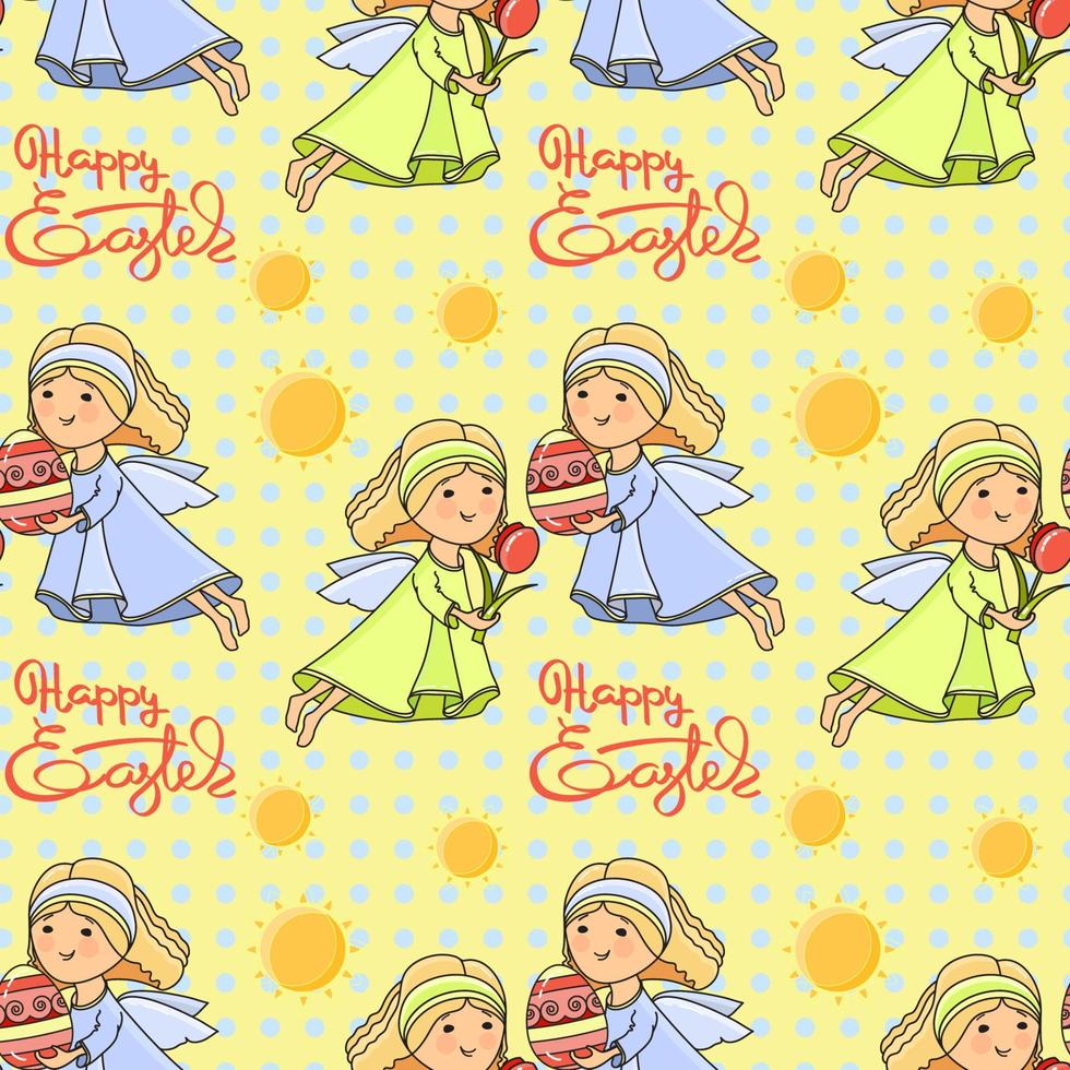 Easter. Holiday Colorful Background. Vector Seamless Pattern.