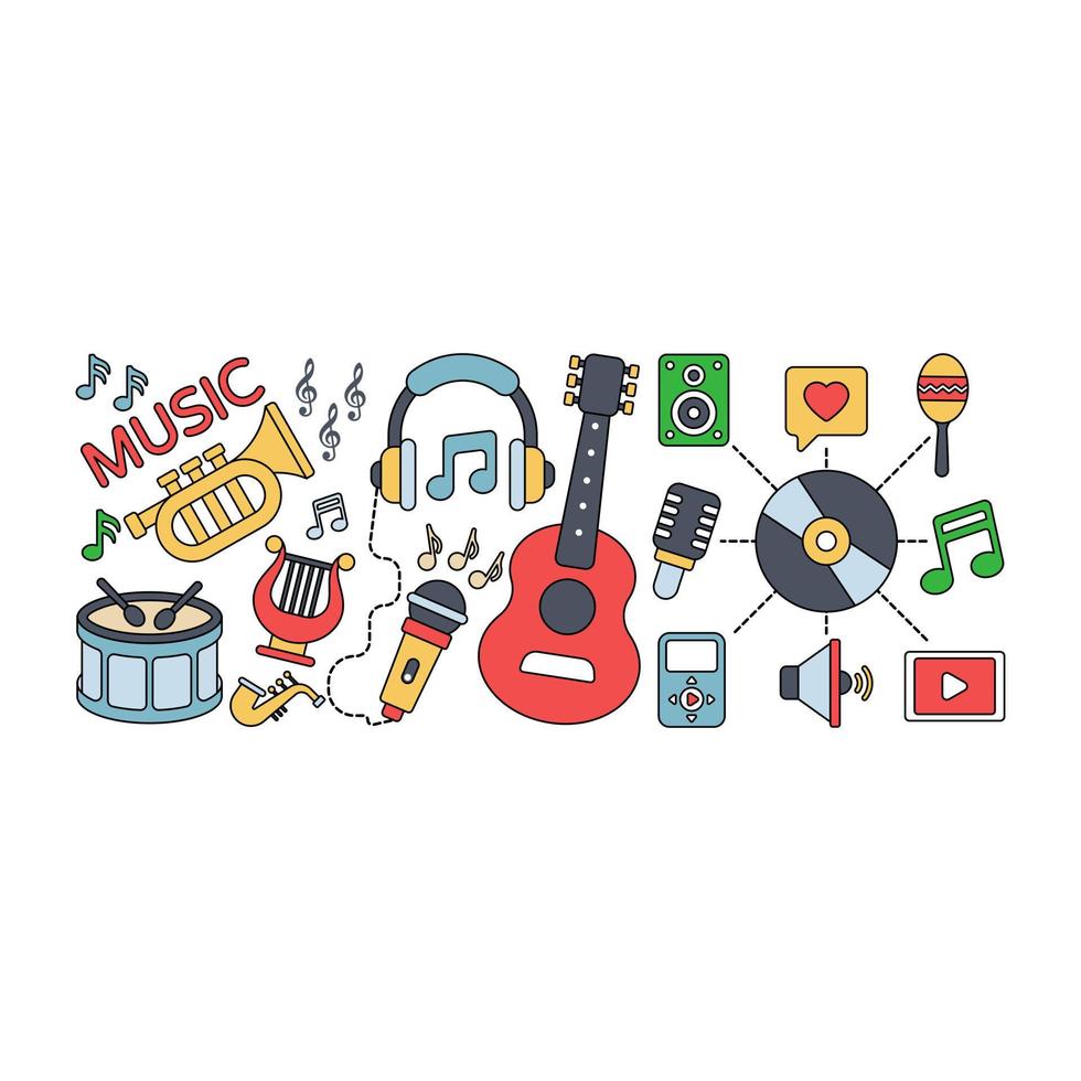 An editable design illustration of music vector