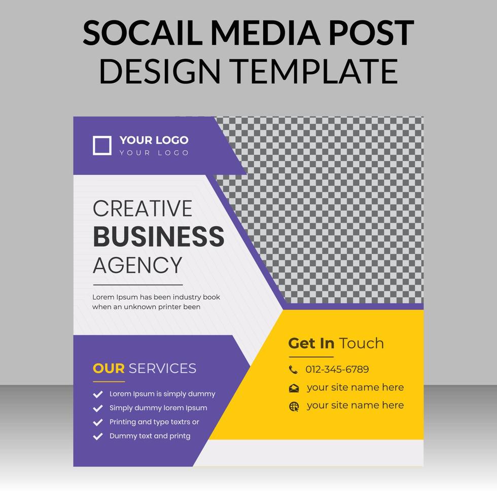 Abstract Creative Corporate Business social media post design template vector