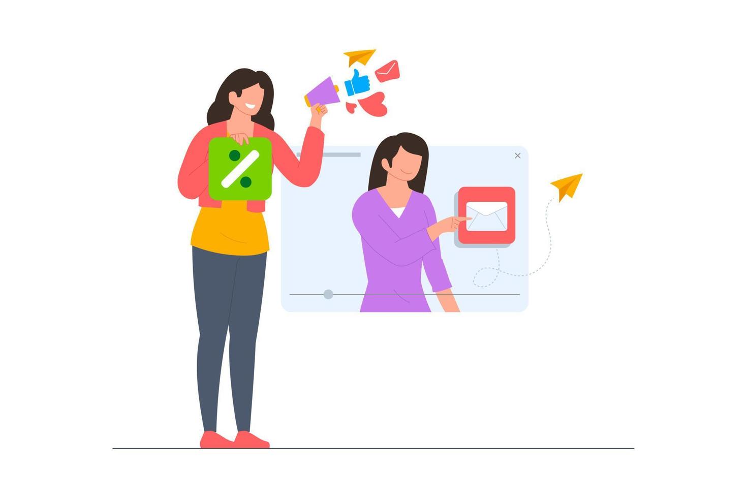 Digital marketing online course illustration vector