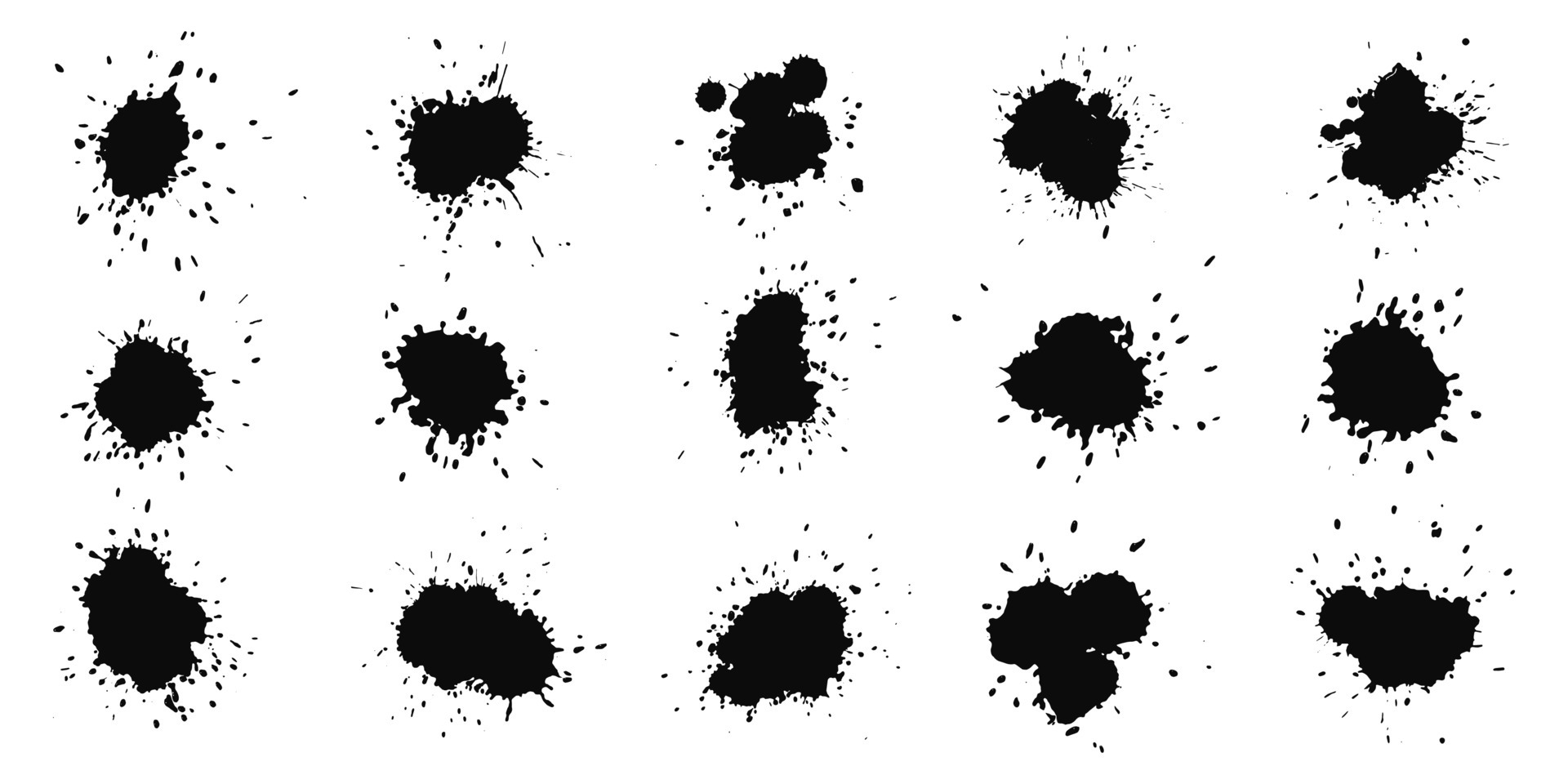 Abstract black ink splashes collection 5430293 Vector Art at Vecteezy