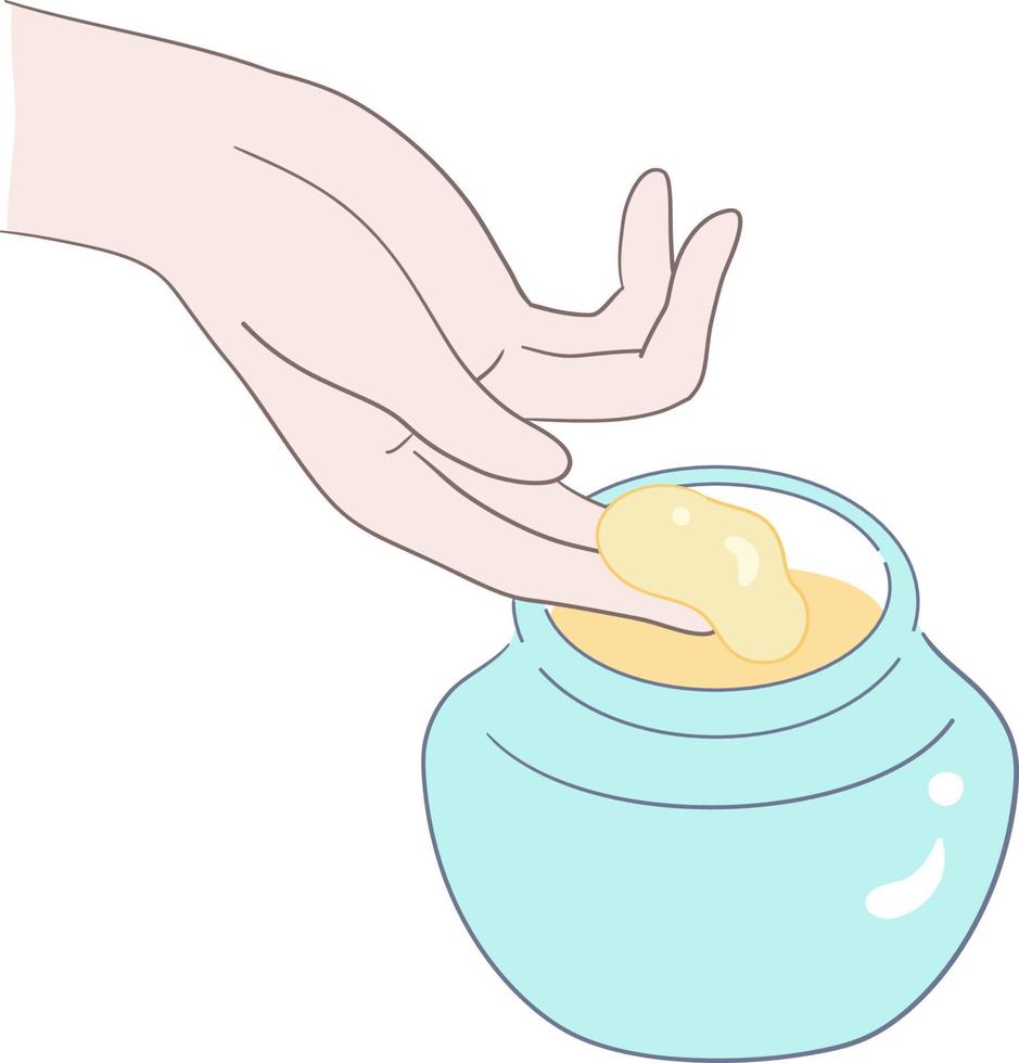 Remove the paste from the bottle by hand vector