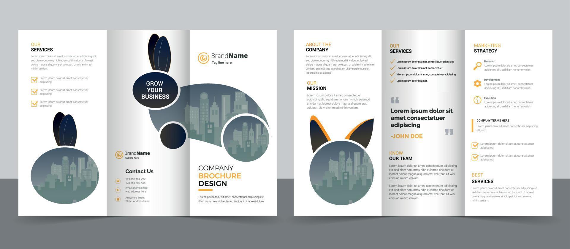 Corporate Business Trifold Brochure Template Design. vector
