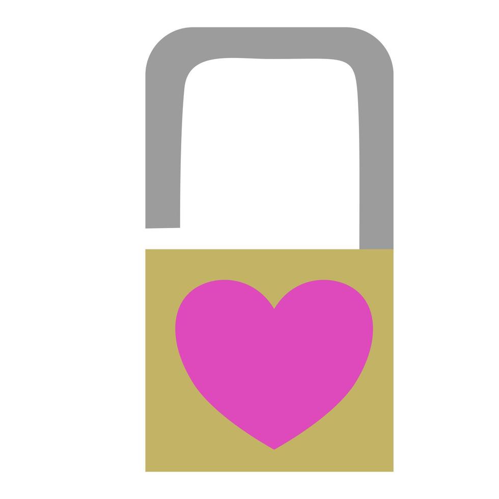 heart shaped padlock vector