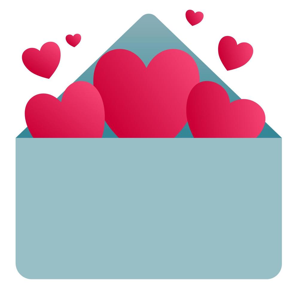 Envelope  valentine card with heart. vector