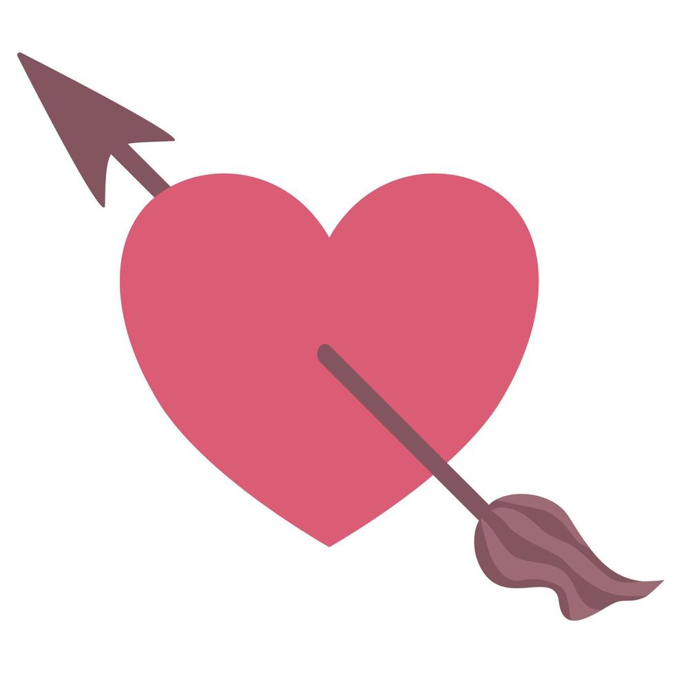 Heart shape with arrow. vector