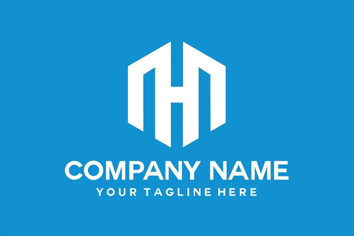 letter MH hexagon logo vector