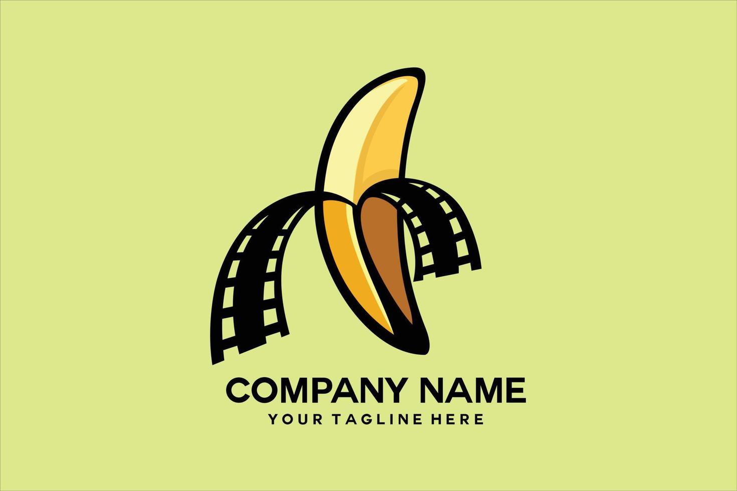 banana fruit with movie logo vector