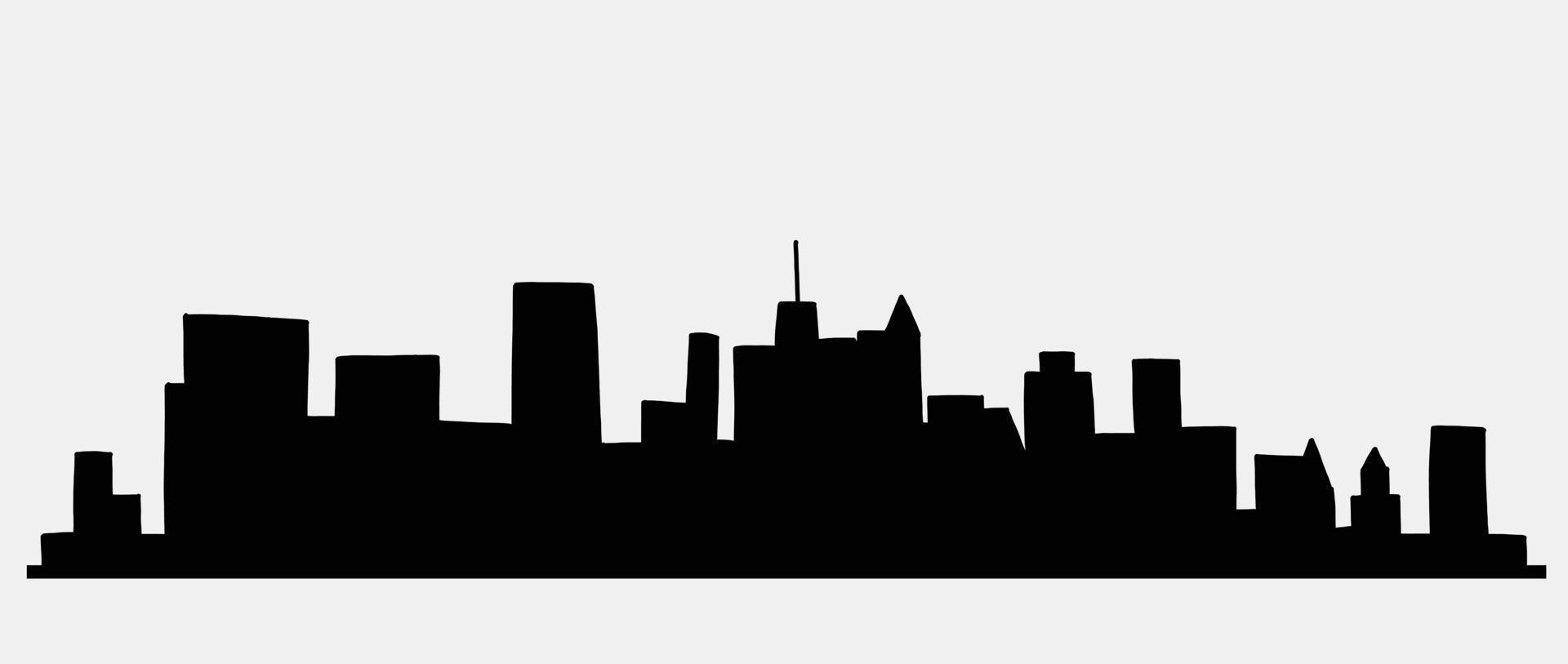 modern cityscape skyline outline doodle drawing on white background. vector
