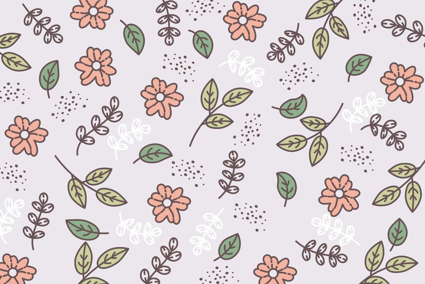 Hand drawn floral pattern design. - Vector. vector