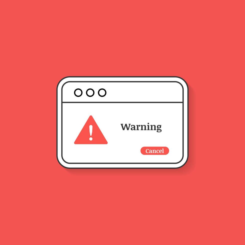 Modern warning pop up with flat design. - Vector. vector