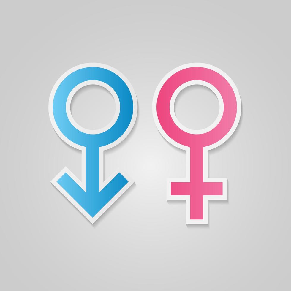 Male and female icon stickers. - Vector. vector