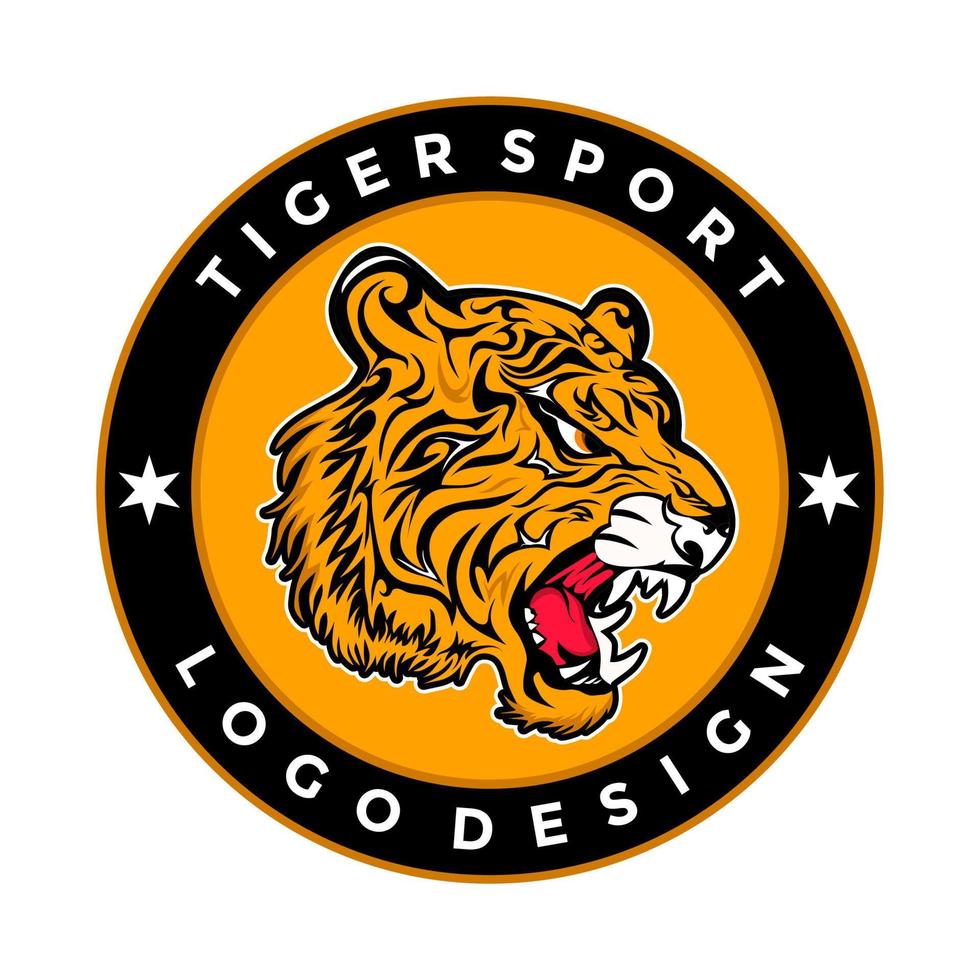 cabeza de tigre vectorial, cara para logotipos retro, emblemas, insignias, plantilla de etiquetas y elemento de diseño vintage de camiseta. aislado sobre fondo blanco vector