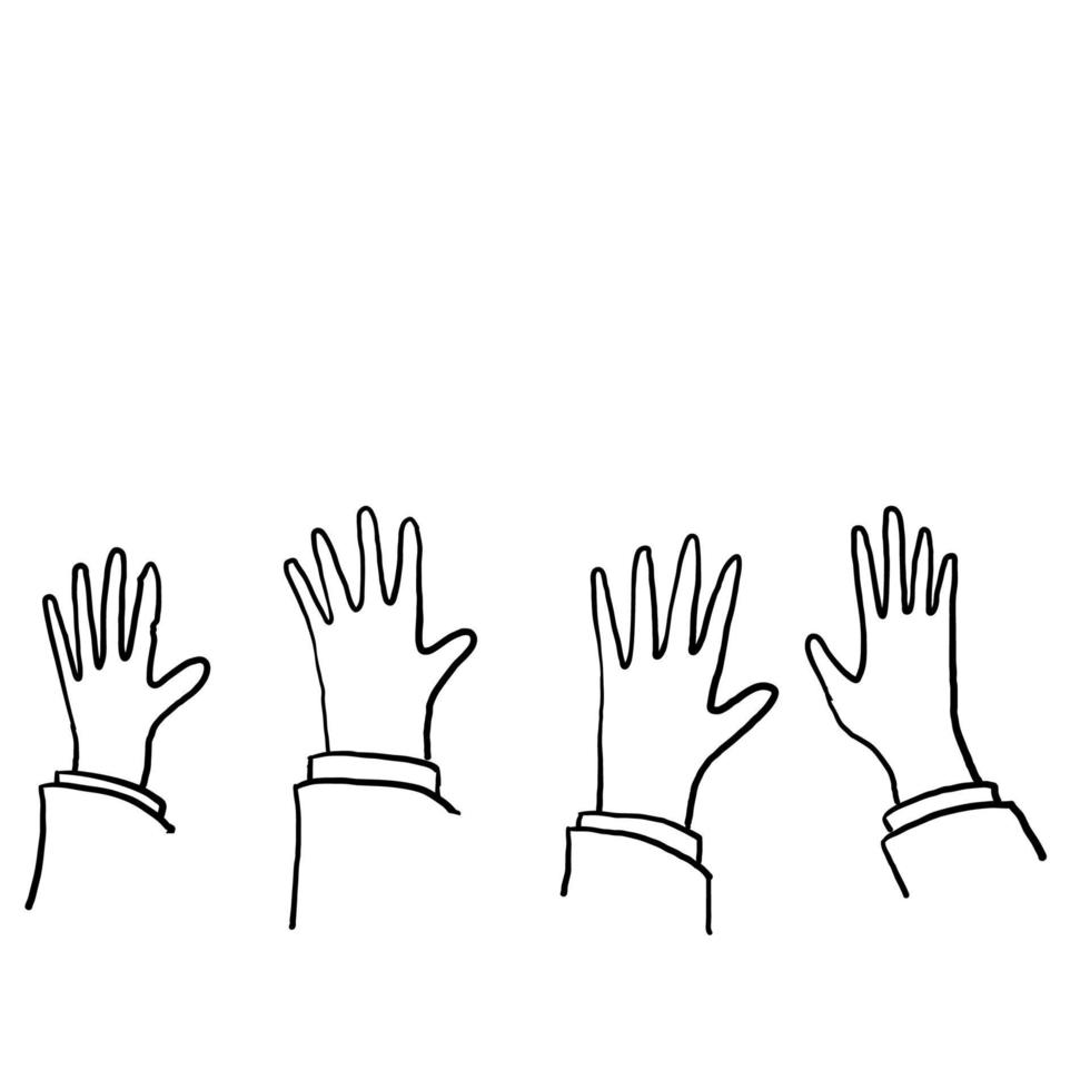 Applause hand drawn illustration with doodle style vector