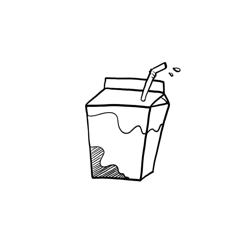 hand drawn doodle milk illustration vector isolated background