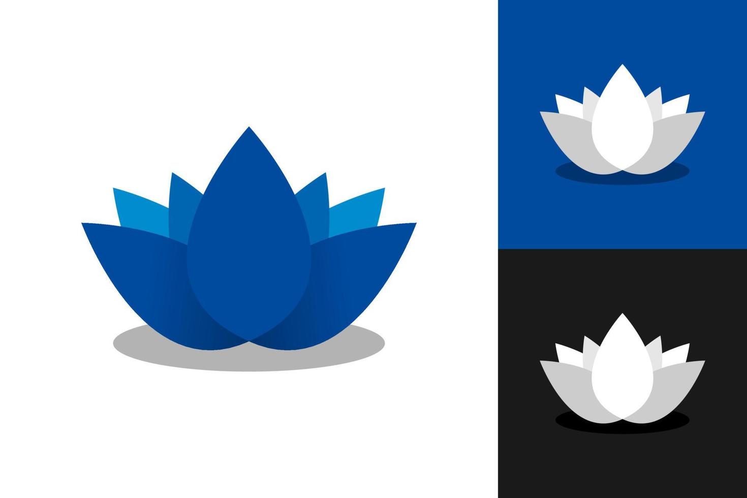 gráfico vectorial ilustrativo del logotipo de loto azul. perfecto para usar en compañía vector