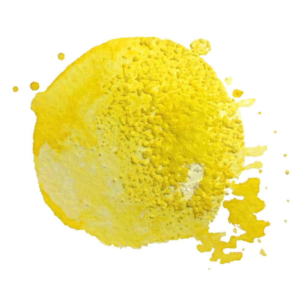 Yellow watercolor stain vector