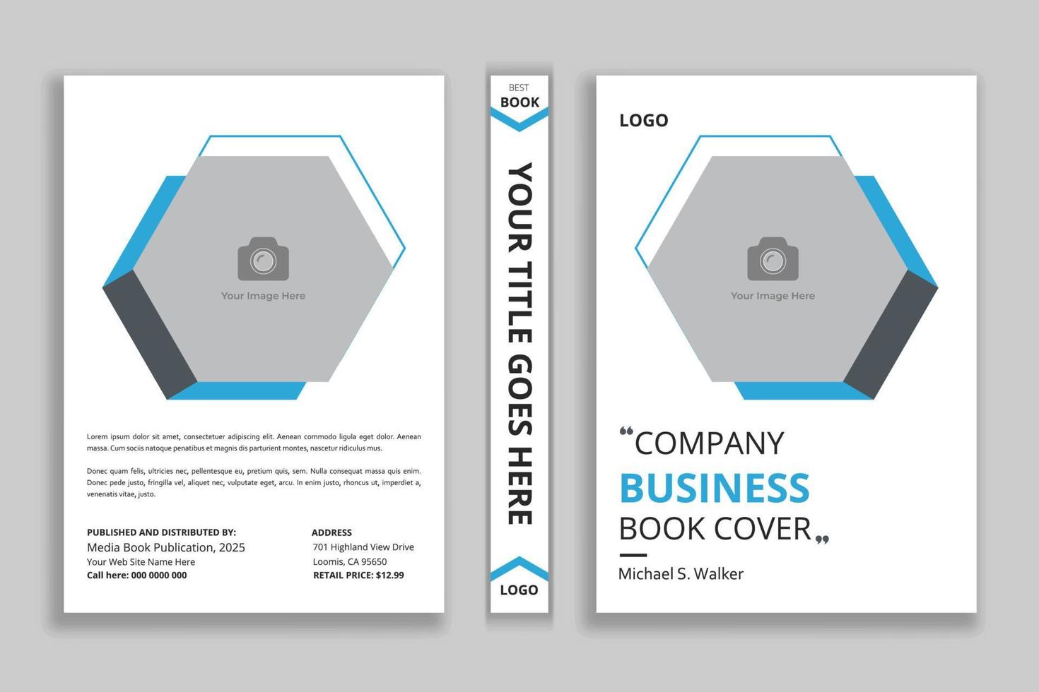 Book Cover template design. Minimal brochure layout and modern report business flyers poster template. vector